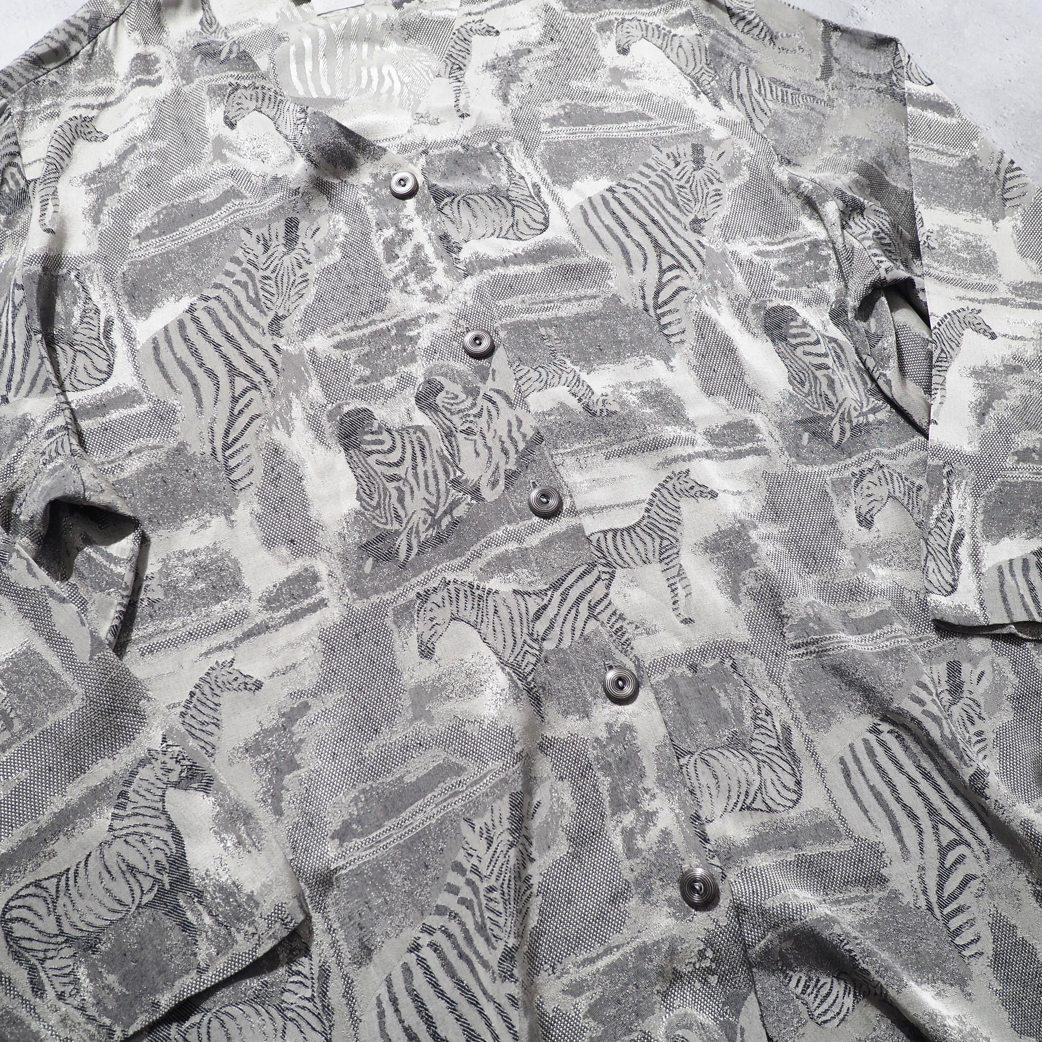 " Made in USA " Hide Zebra embroidery Design vintage loose cardigan jacket