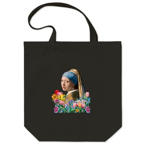 Girl with a Pearl Earring - 3 / トートバッグ Mサイズ - ブラック