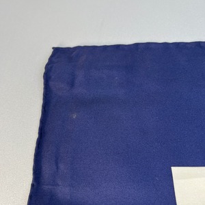 CHANEL シャネル ココマーク タグ付き ココメダル シルク スカーフ ブルーA-10420