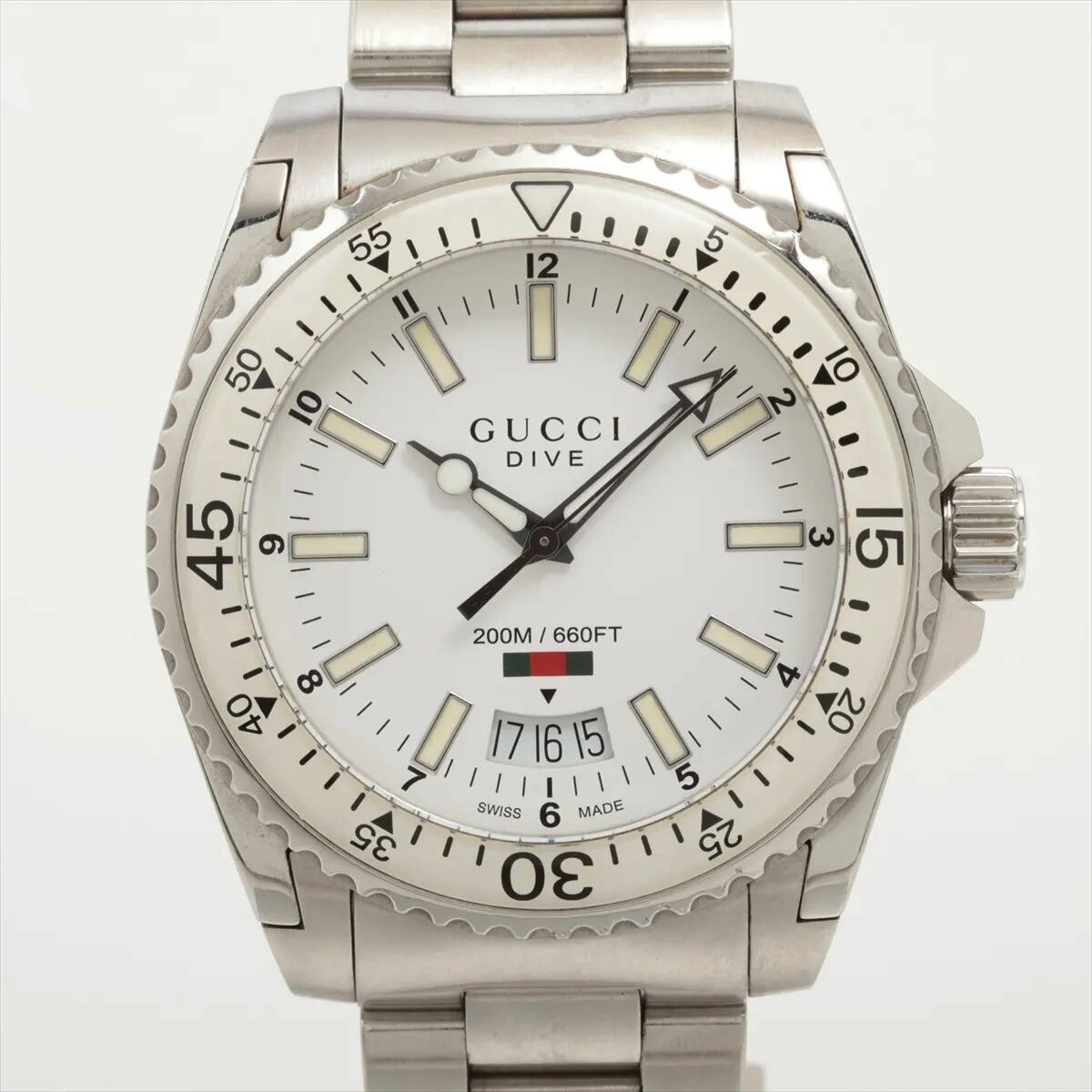 腕時計 メンズ グッチ GUCCI ダイブ DIVE YA136302 136.3 クォーツ 白