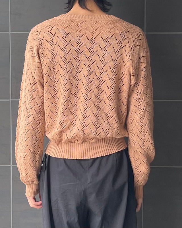 sheer v neck knit