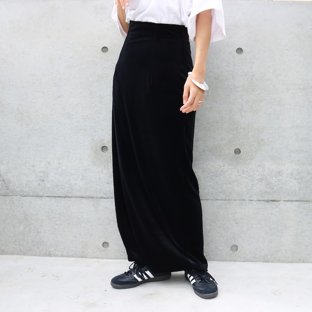 high-waist velours skirt  -made in Japan -