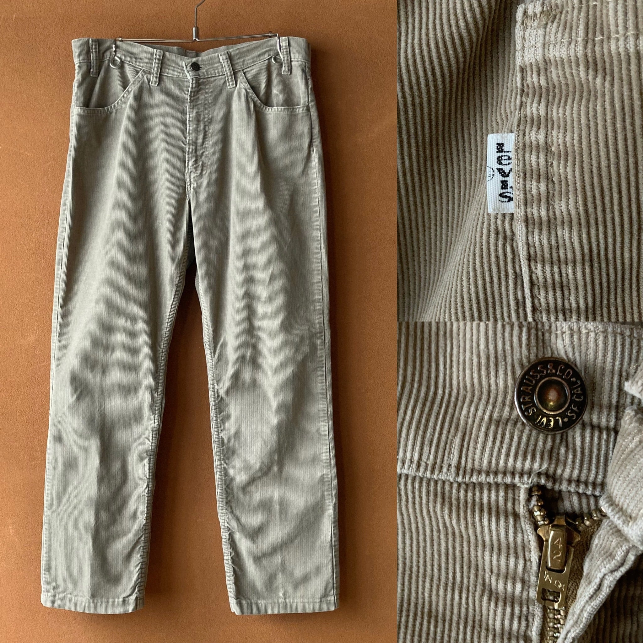 SEA vintageテーパードスリム コーデュロイパンツ BEIGE