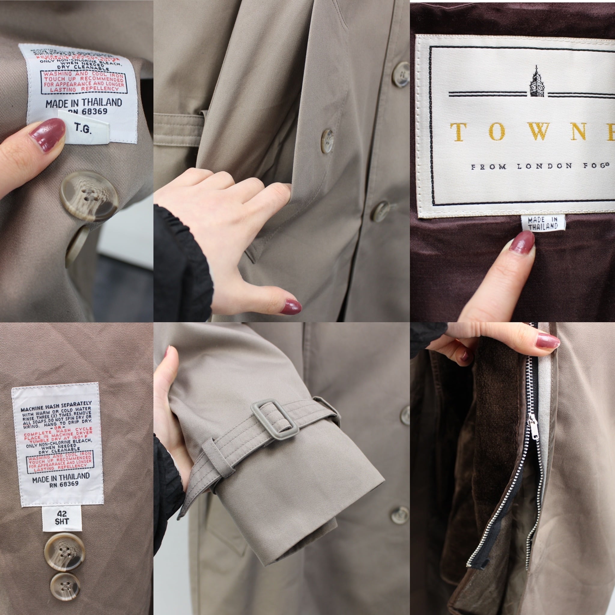 USA VINTAGE TOWNE BY LONDON FOG TRENCH COAT WITH LINER/アメリカ ...