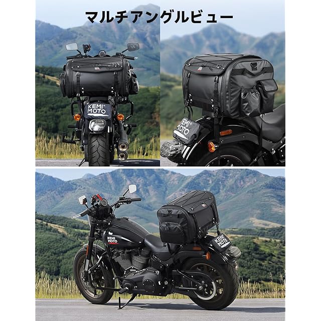 みー　22袋 KEMIMOTO シートバッグ PVC防水素材 拡張機能あり 60-80L ツーリング