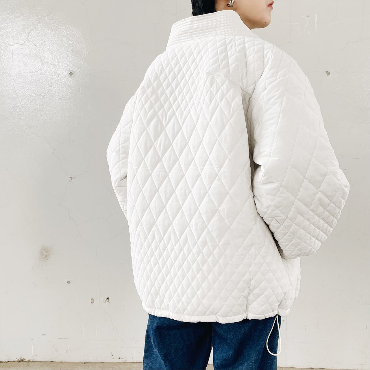 Quilting volume sleeve coat (offwhite)