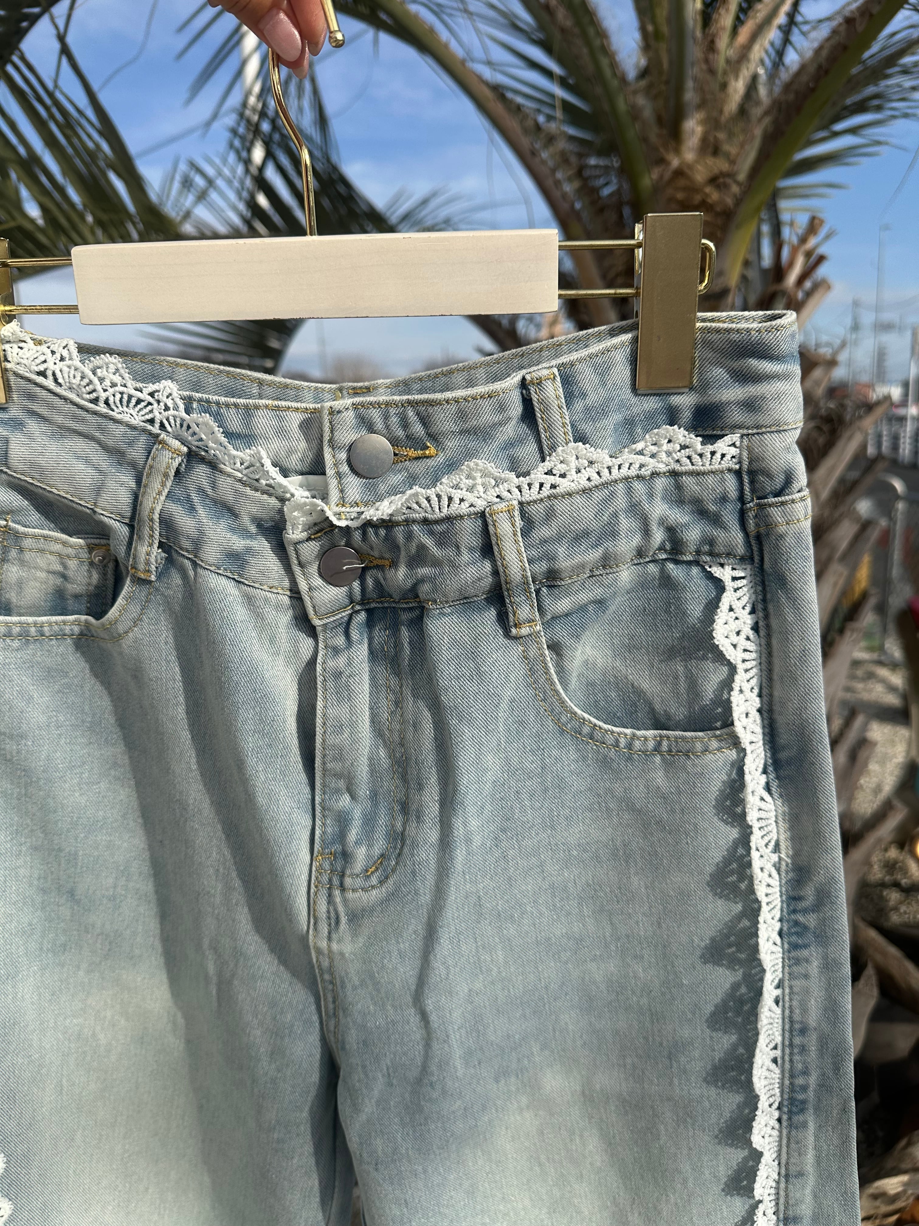 人気【LIFE is】レースデニム ¥8,800+tax