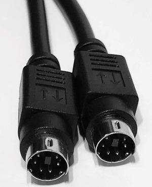 【特価処分】Mini-Din 6ピンオスブラックケーブル 6フィート