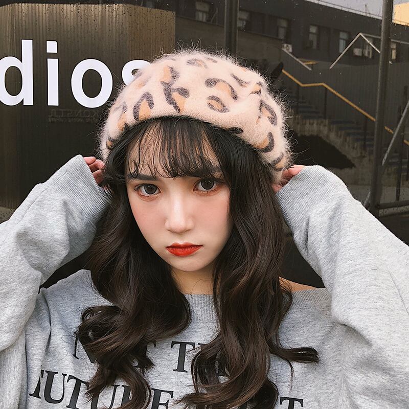 スタイルスタンダードレオパード レトロ 帽子 ベレット ヘアアクセサリー ブラック・アイド・ピーズ84103128635