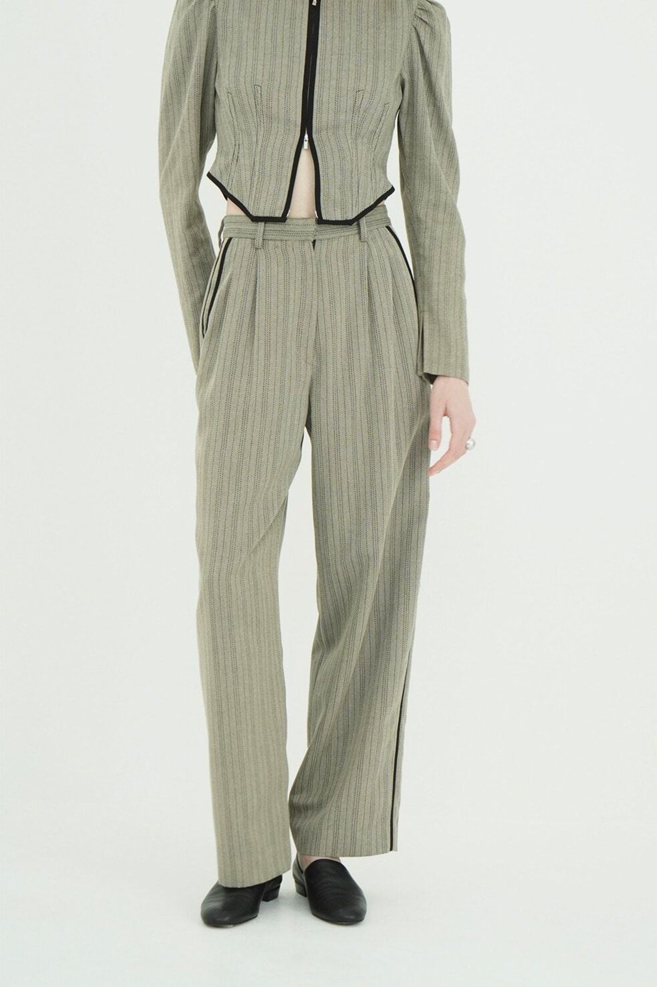 CLANE HERRINGBONE LINE PANTS