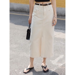 front slit a-line skirt