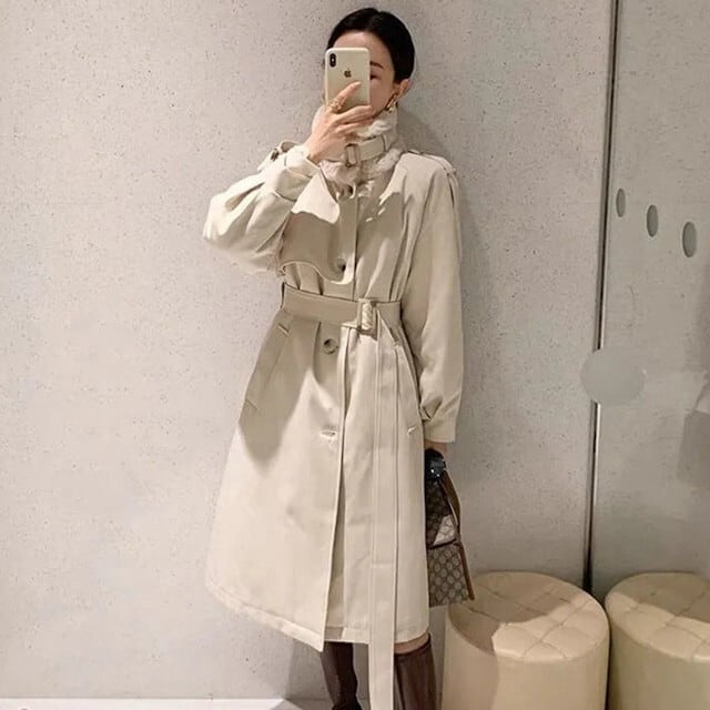 コート レディース アウター ファーカラー ファー付き襟 上品 おしゃれ 防寒 冬 ベージュ XS/S/M/L