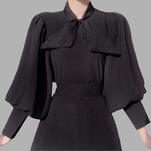 tie balloon blouse