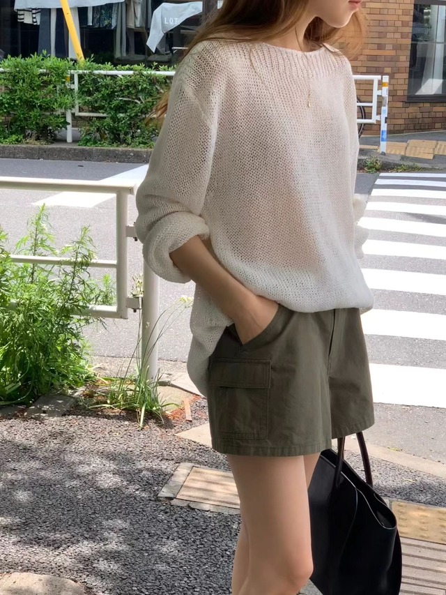(OUNCE) lose boat  neck  knit