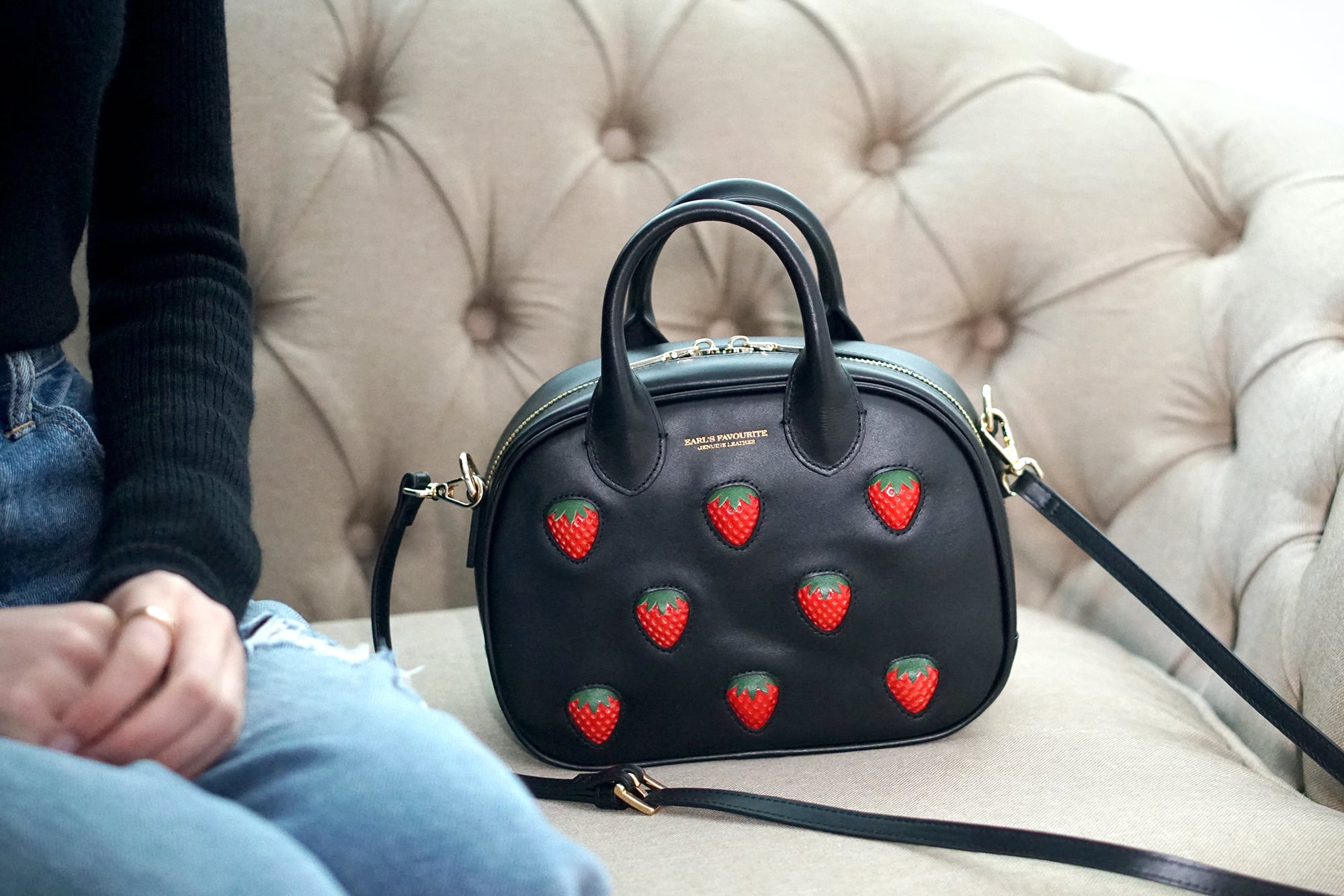 More Strawberries Collection】ミニボストンバッグ（赤いちご