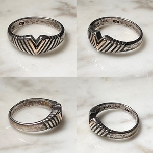 vintage silver × k10 ring