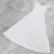 フラダンス 衣装 ワンピース ドレス マーメイドライン エムエムジェイ ホワイト系 MermaidLine MMJ 日本製 ワンカラー フリル かわいい 華やか 上品 きれい 明るい 白 ハワイアン アロハ ハワイアンプリント フラ ダンス レッスン 練習