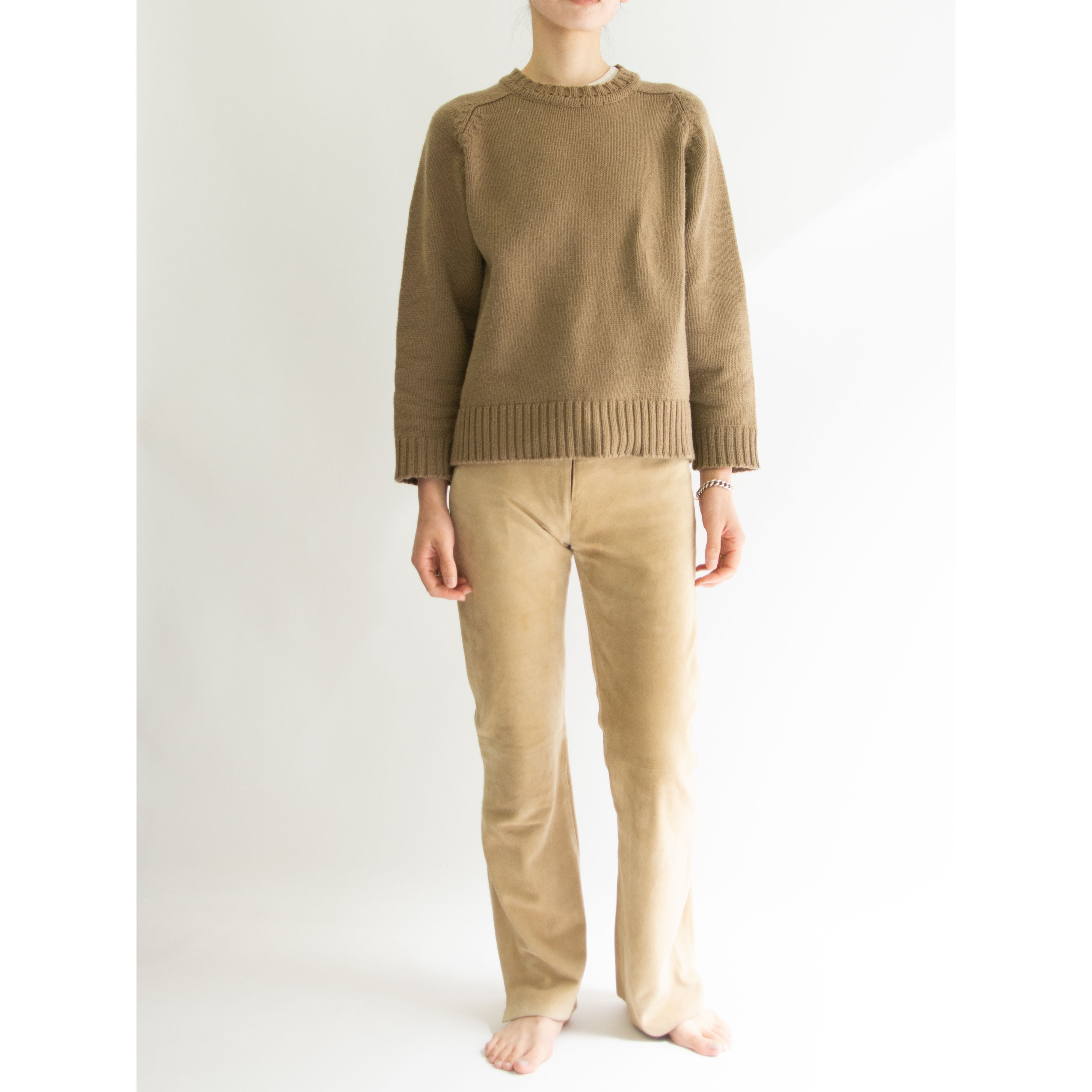 【DORMEUIL ENGLAND】Suede Leather Flare Pants（ドーメル イングランド スエードレザー フレアパンツ）