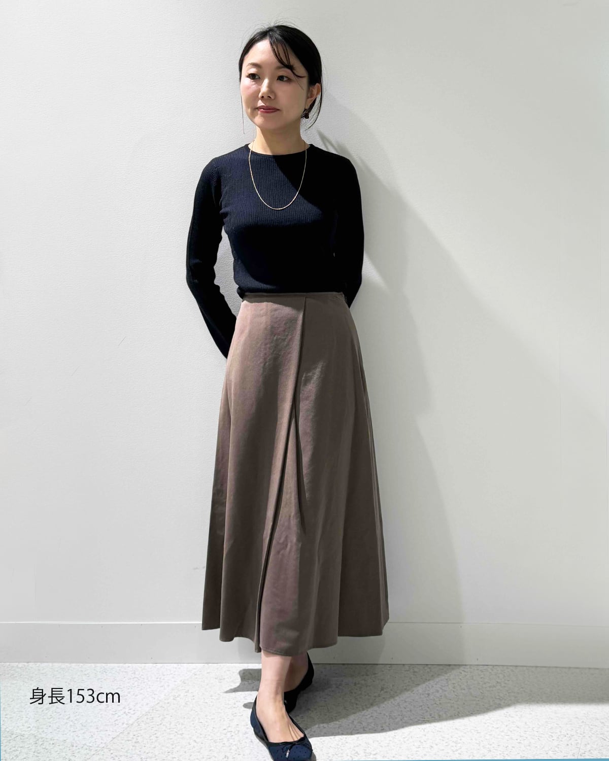 レザー見えラップスカート【 日本製 / 手洗い可】 | 小さいサイズ専門