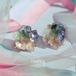 【041 Sugar Flower Collection】 Integration Earring タンザナイト × アクアマリン × オパール × フローライト × モルガナイト 鉱物原石 イヤリング 天然石 アクセサリー