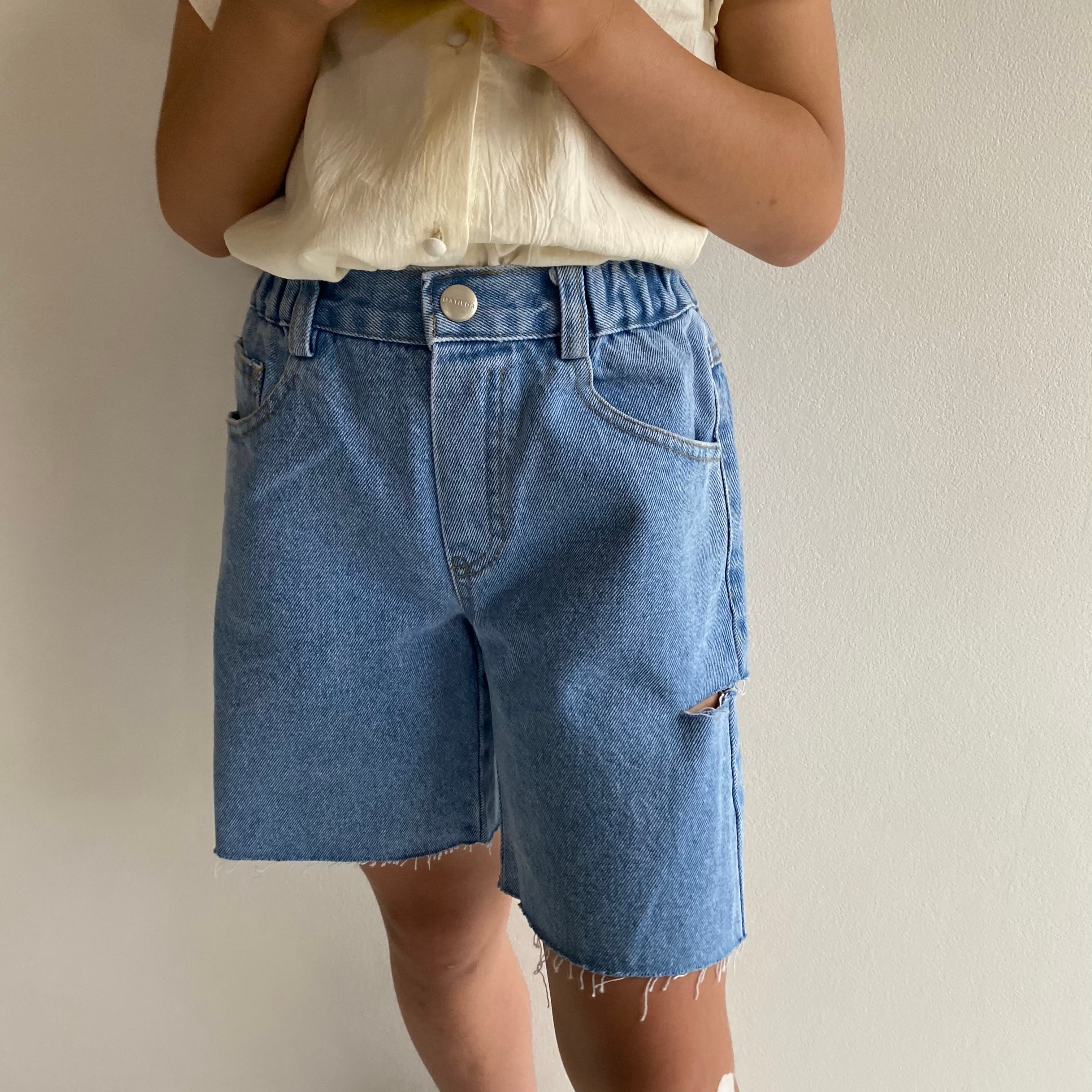カットオフデニムハーフパンツ（90〜140cm）1178