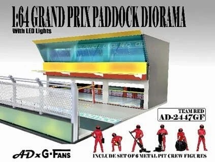 American Diorama アメリカンジオラマ 1/64 Grand Prix Paddock Diorama Team Red