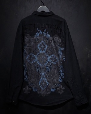 【WEAPON VINTAGE】Gothic Print Design Loose L/S Shirt