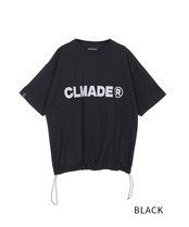 ロゴプリントドローコードルーズＴシャツ (BLACK)　CQ-48039