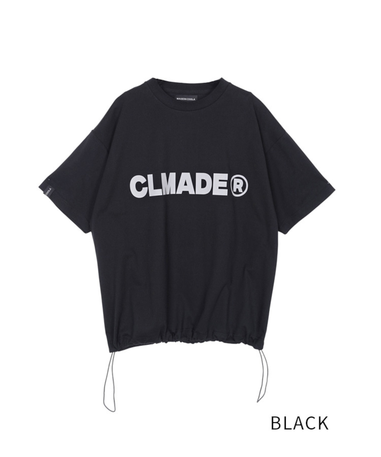 ロゴプリントドローコードルーズTシャツ (BLACK) CQ-48039