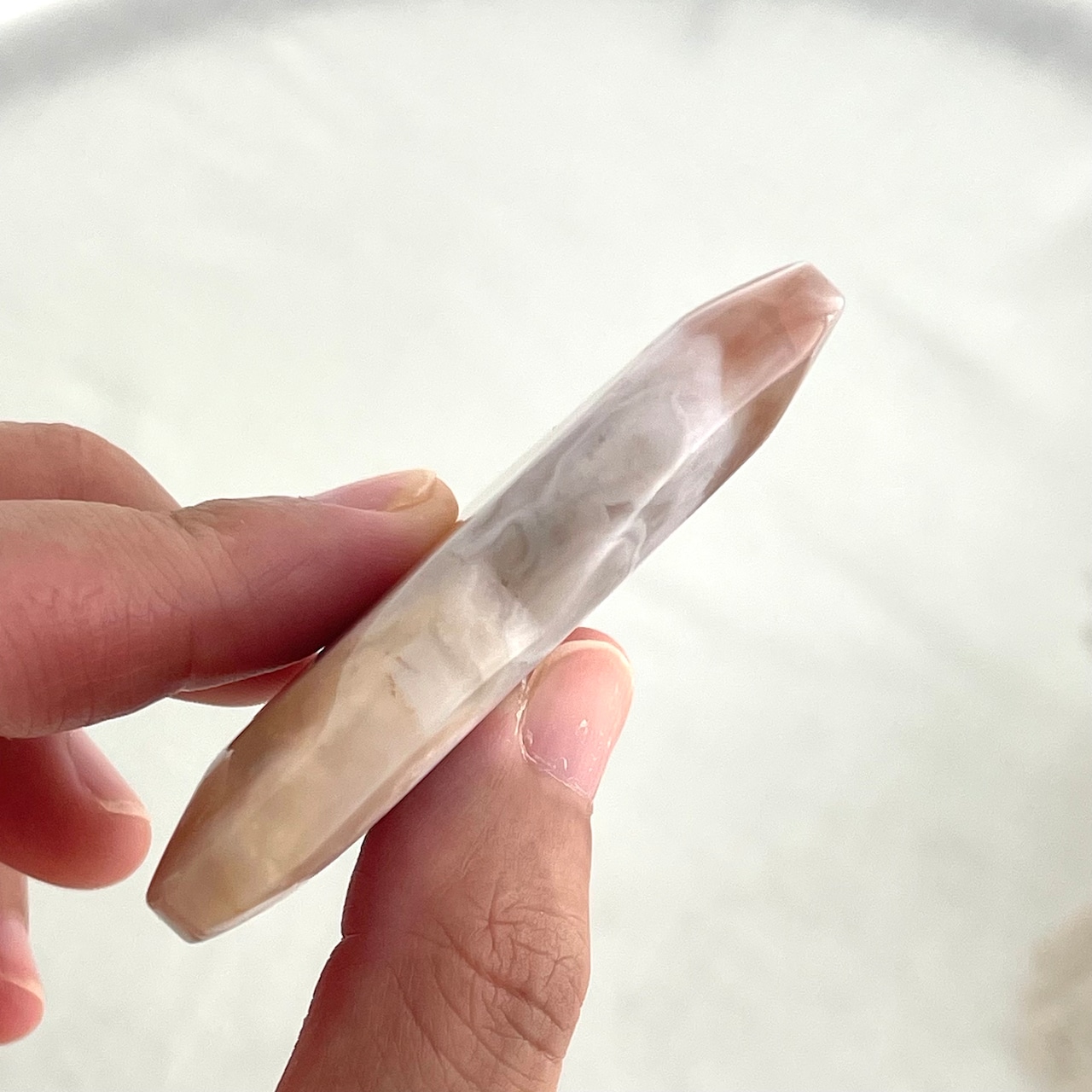 フラワーアゲート*ハート*250821*天然石*置き物*インテリアストーン