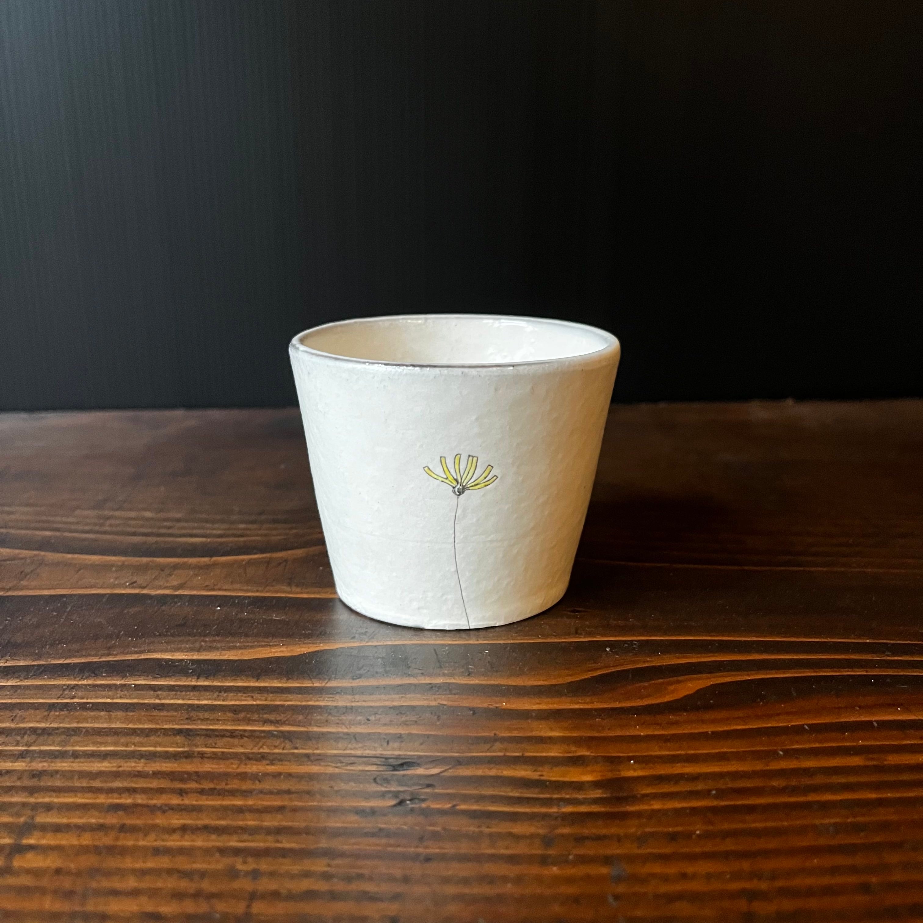 そば猪口形湯呑み タンポポ柄(清水なつ子) SN-005-1 | うつわの店 醉器