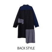 MMG119DEC 配色フリルシャツワンピース