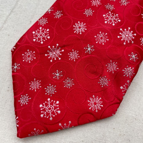 Holiday traditions vintage tie クリスマス　金属糸　n-493