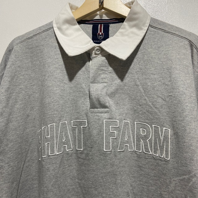『送料無料』新品未使用品　Phat Farm ファットファーム　ロゴ刺繍ラガーシャツ　XXL