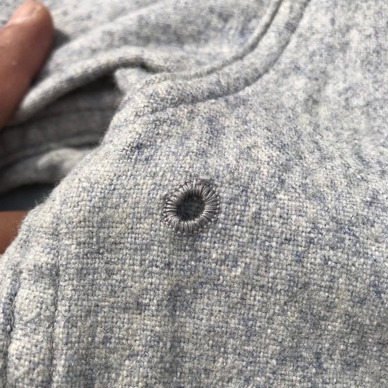 40's Rawlings ローリングス ウールベースボールシャツ グレー ブルー