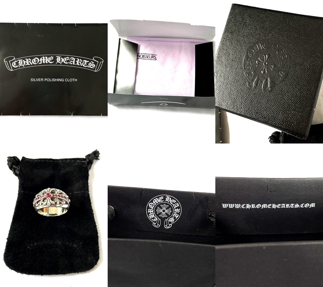 CHROME HEARTS クロムハーツ フローラルクロスリング with 純正 パヴェ