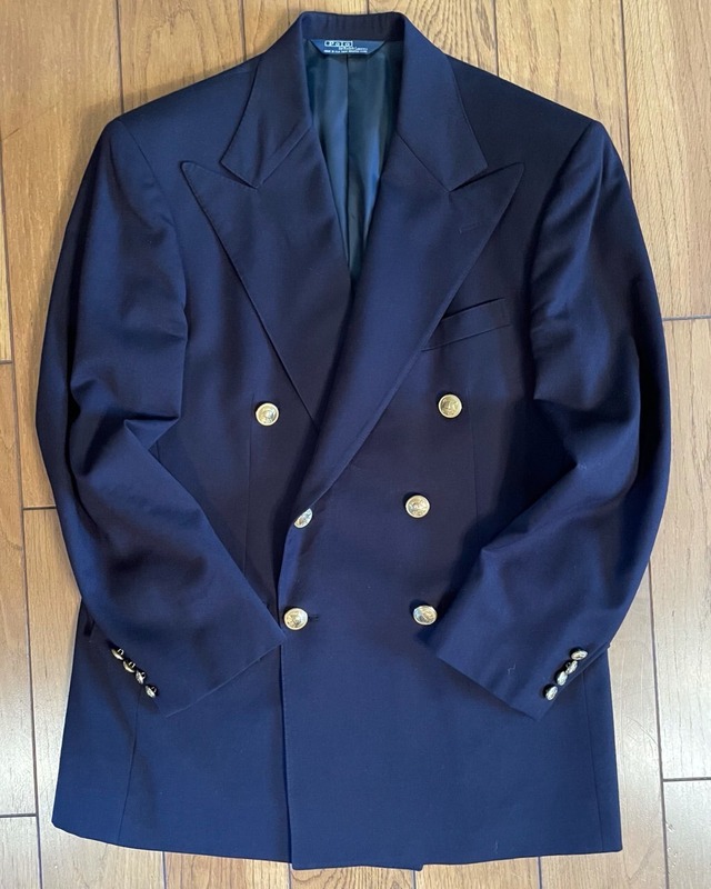 90年代 ユーズド 一点もの ポロラルフローレン 米国製ダブルブレザー 38R