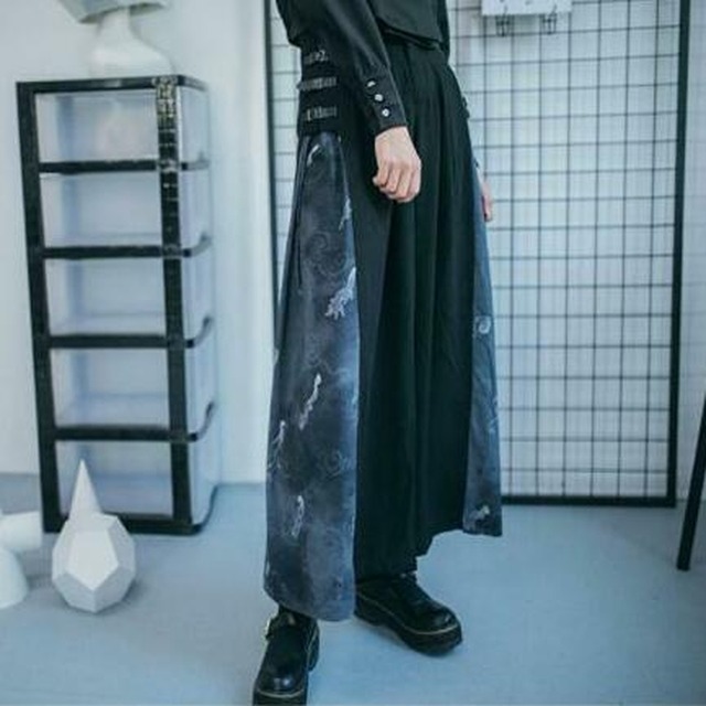 サブカル 服 地雷系 通販 チャイナ風服 チャイナ風服 古怪舎 袴パンツ 狐 闇かわいい レトロ 黒ゴス Ｖ系 中華服 チャイナ服 普段使い