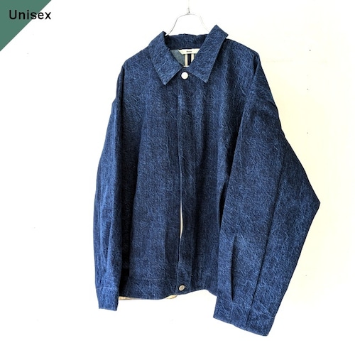 amne デニムブルゾン Pre-wash DENIM pleats blouson　（Indigo）