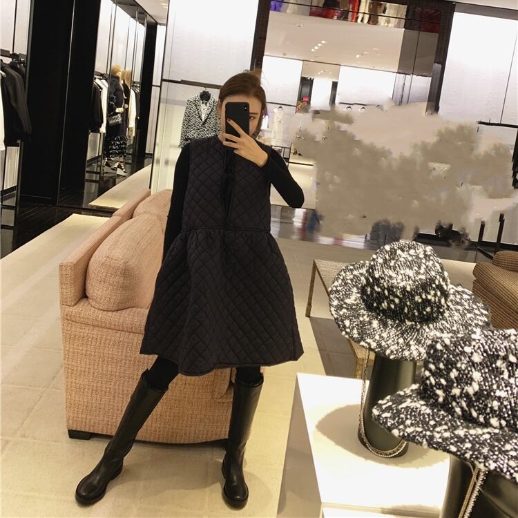 Quilted sleeveless one-piece