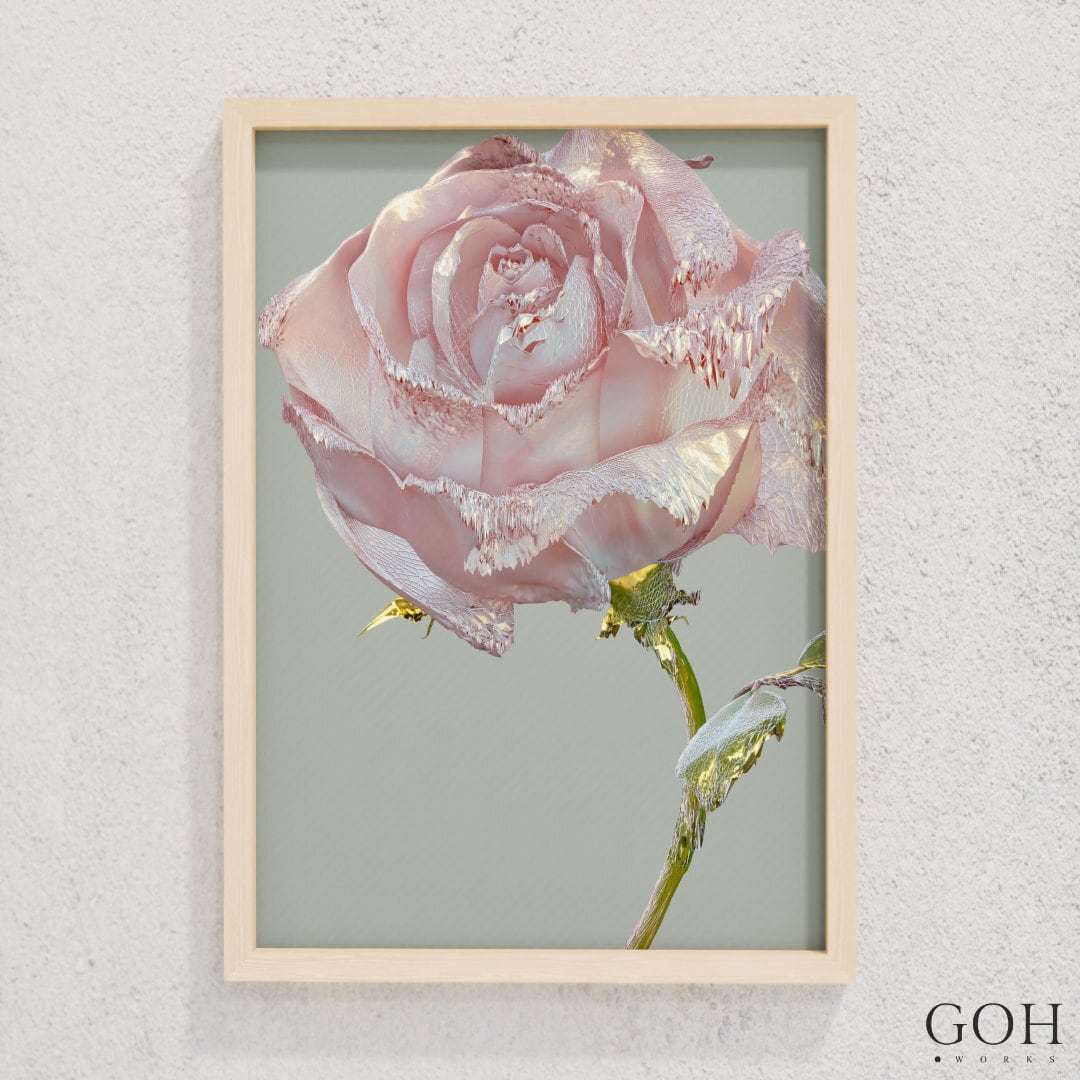 ROSE ONE - No.001, Natural, Side B / 額装済みの薔薇のオリジナル