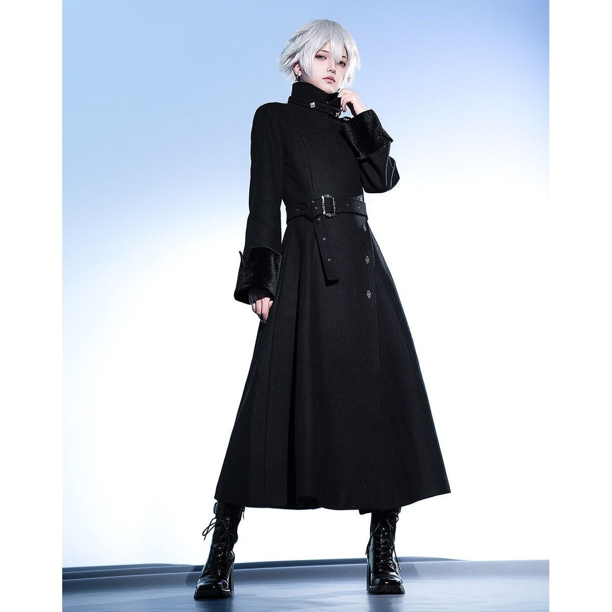 漆黒ゴシックコンバットロングコート | Maiden's Rêve