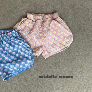 【middle name】ビンテージフラワーショートパンツ 90〜110cm ピンク【240431】