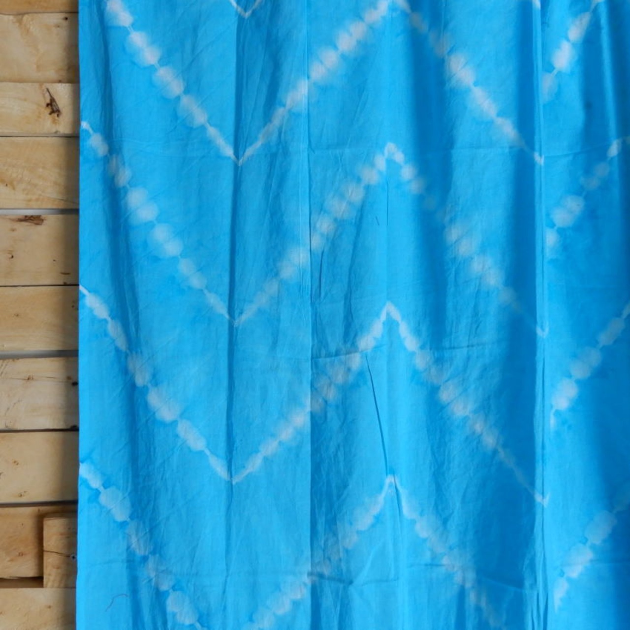 TOPANGA Homefurnishing　シボリカーテン　W110xH180cm　青