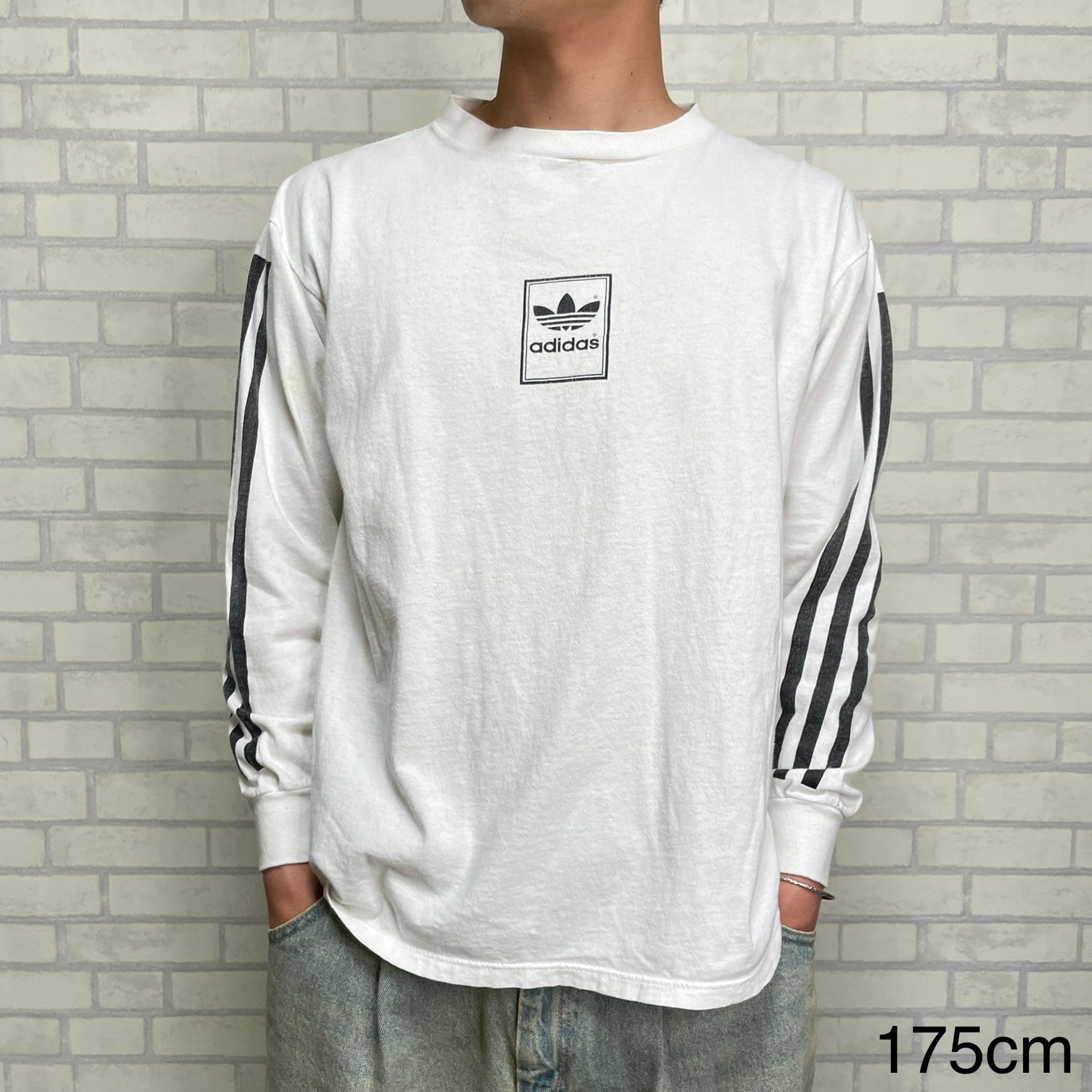 80's】【Made in USA】adidas 長袖Tシャツ M プリント ロンT Vintage