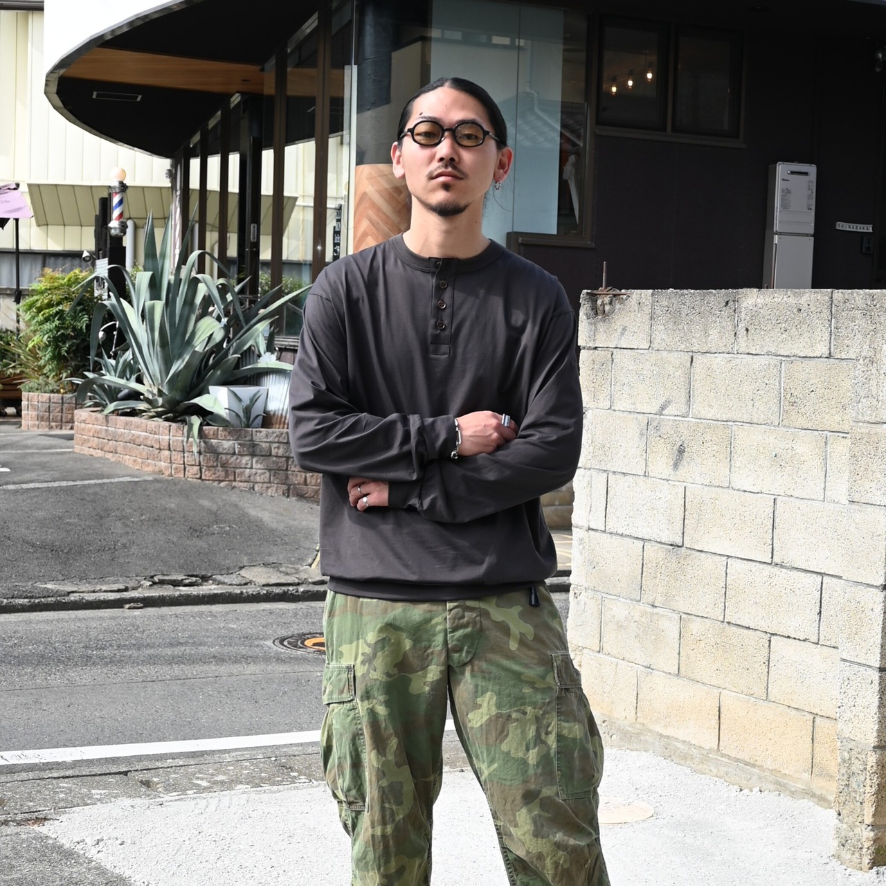 INTÉRIM(インテリム) TEXTURED DONEGAL BOUCLÉ DEADSTOCK HYPER BIG FLY FRONT SHIIRTS JACKET