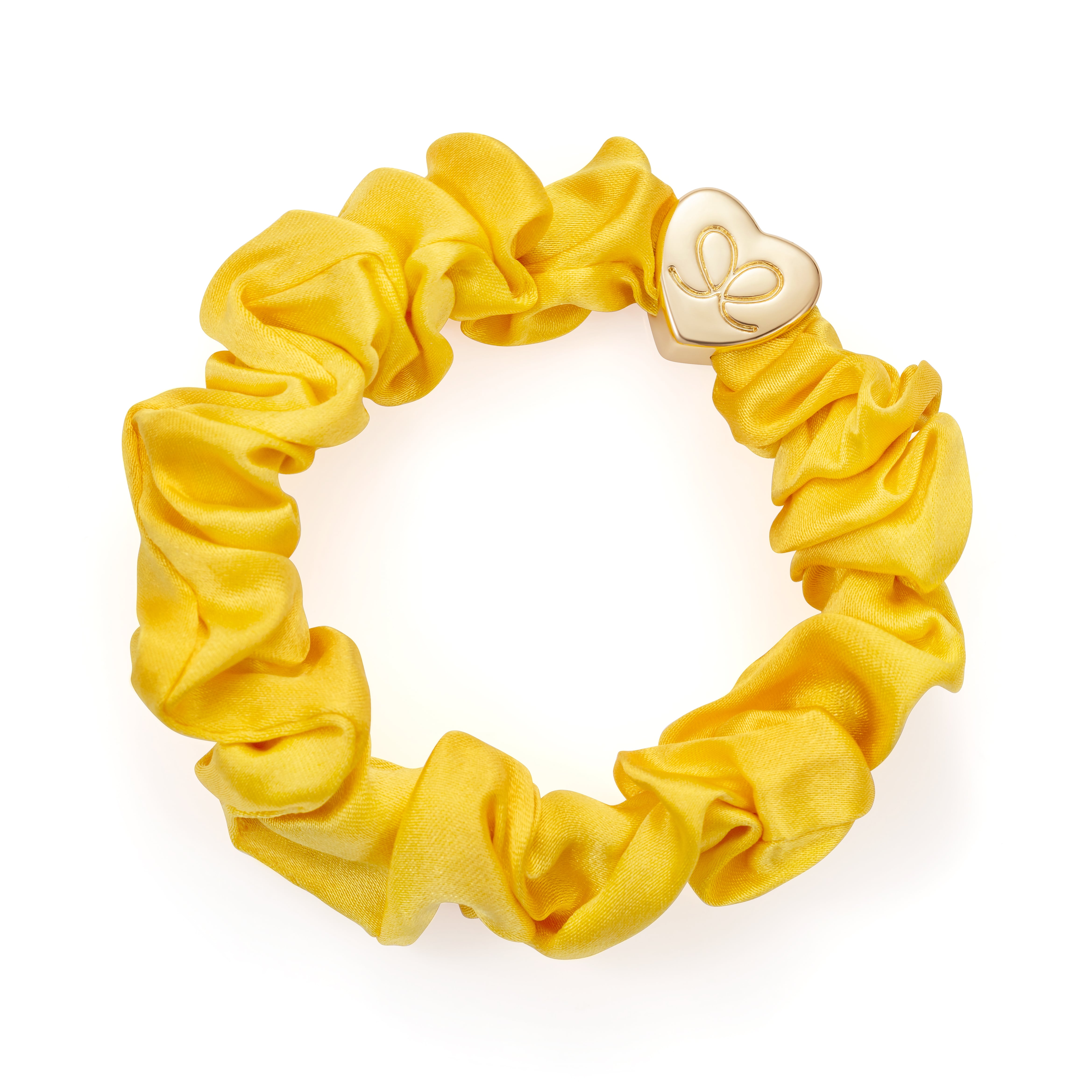 Gold Heart Silk Scrunchie Mellow Yellow_S-1-112