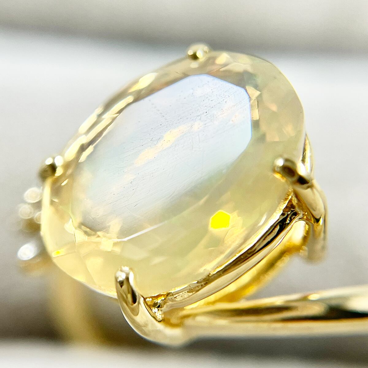 K18 天然オパール 1.58ct 天然ダイヤモンド 0.05ct リング | JEWELRY  