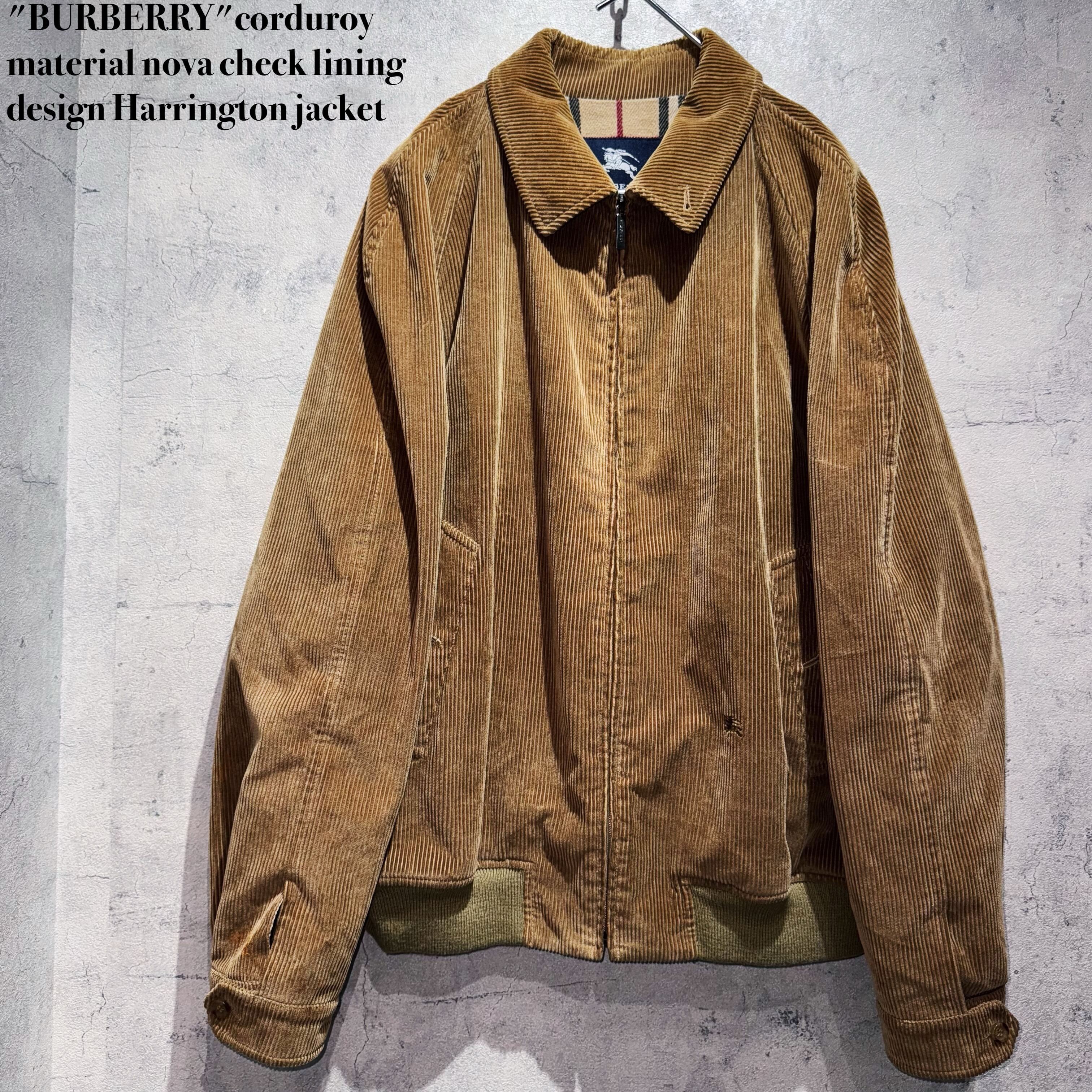 "BURBERRY"corduroy material nova check lining design Harrington jacket