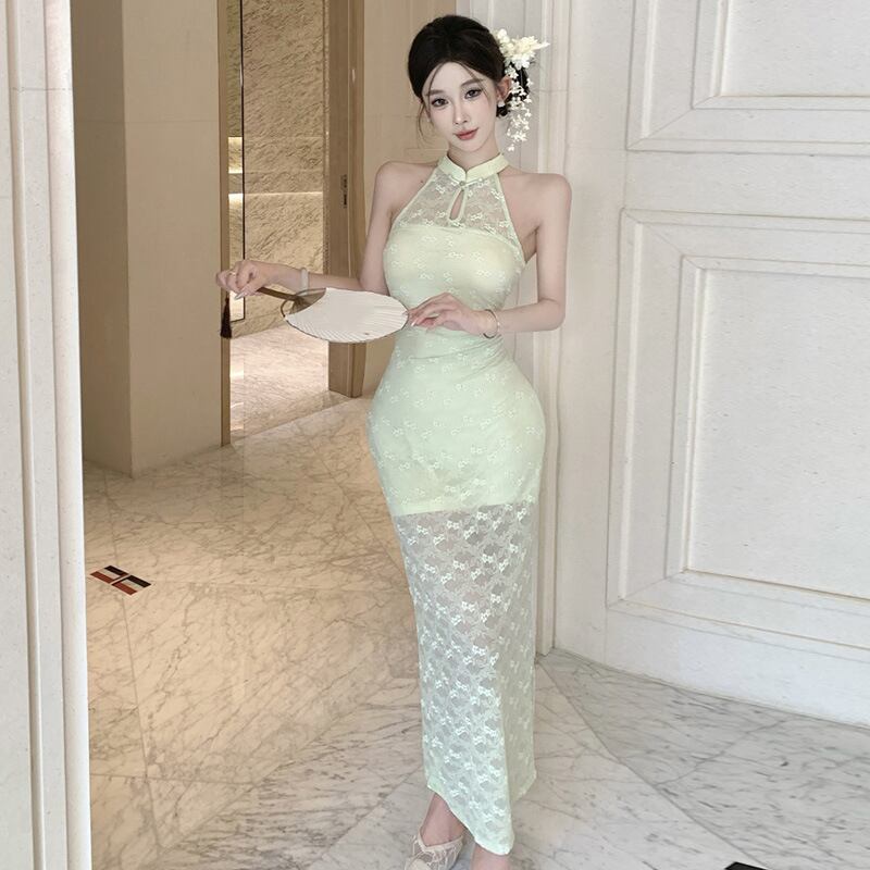 【dress】ノースリーブレースワンピース M33163